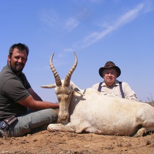 White Blesbok hunt with Wintershoek Johnny Vivier Safarisarthog fight Tanza