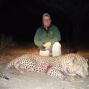 Leopard hunted with Ozondjahe Hunting Safaris in Namibia