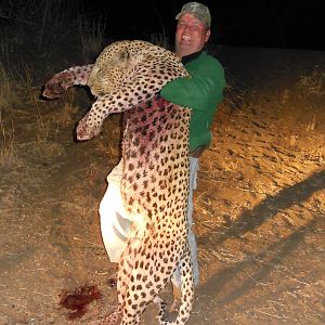 Leopard hunted with Ozondjahe Hunting Safaris in Namibia