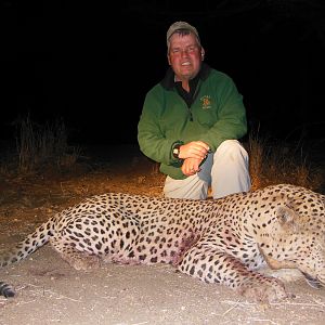 Leopard hunted with Ozondjahe Hunting Safaris in Namibia