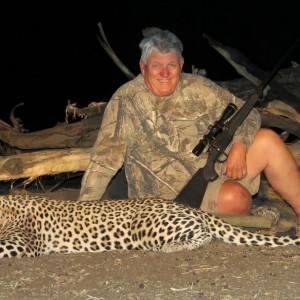 Leopard hunted with Ozondjahe Hunting Safaris in Namibia