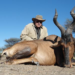 Red Hartebeest hunted with Ozondjahe Hunting Safaris in Namibia