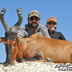 Red Hartebeest hunted at Westfalen Hunting Safaris Namibia