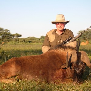 Black Wildebeest hunted with Ozondjahe Hunting Safaris in Namibia