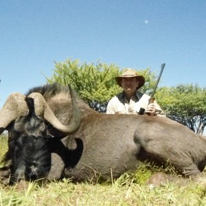 Black Wildebeest hunted with Ozondjahe Hunting Safaris in Namibia