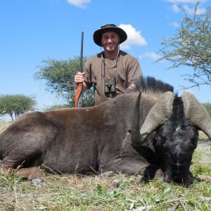 Black Wildebeest hunted with Ozondjahe Hunting Safaris in Namibia