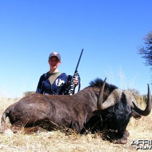 Black Wildebeest hunted with Ozondjahe Hunting Safaris in Namibia