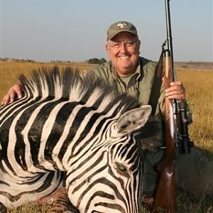 A monster Zebra stallion I took with Classic Safaris on my buffalo hunt