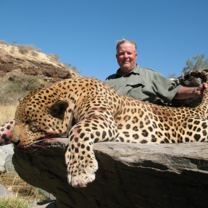 Brad Smith from Texas with Monster Leopard in Namibia