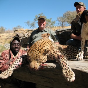 Brad Smith from Texas with Monster Leopard in Namibia