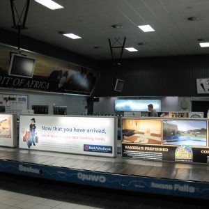 Baggage claim area at the International Airport in Windhoek, Namibia