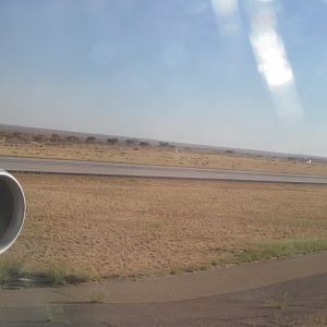 Taxing arrival at the International Airport in Windhoek, Namibia