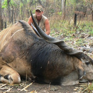 Big Eland bull from CAR, big neck, black hairs a truly great trophy.