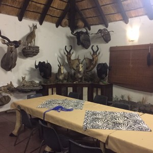 Safaris Trophy room and Dining area