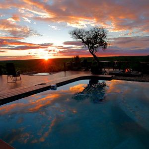 Sunset View from our Swimming Pool