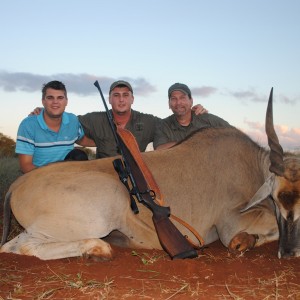 Pieter,Juan, me and Cape Eland bull