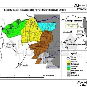 Locality Map of the Associated Private Nature Reserves (APNR)