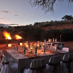 Having dinner in the outdoors