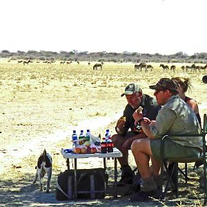 Lunch in the shade, its been hot out there recently