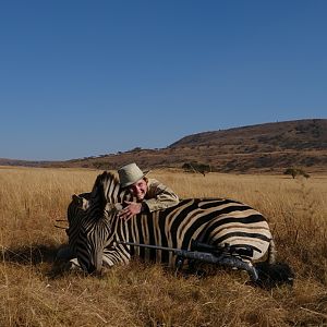 South Africa Hunt Burchell's Plain Zebra