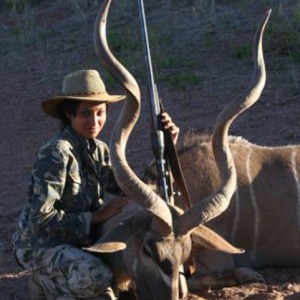 My wife with her Koudou in Namibia