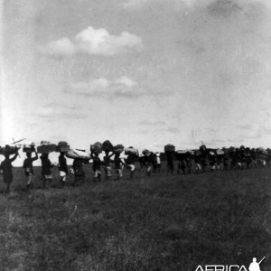 Theodore Roosevelt, porters at the start of the expedition