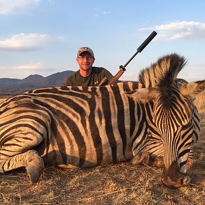 South Africa Hunting Burchell's Plain Zebra