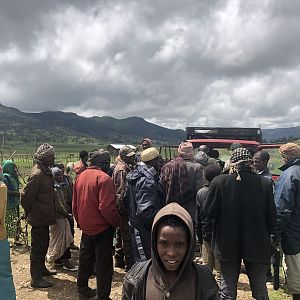 Some children in the mountain village