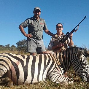 South Africa Hunting Burchell's Plain Zebra