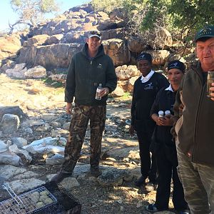 Having lunch during the hunt