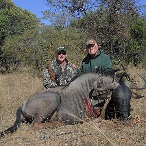 a friend and i with his blue wildebeest