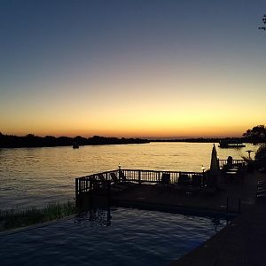 Sunset view from David Livingston Lodge on the Zambezi