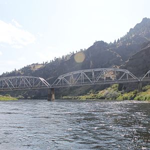 Bridge on the Missouri River in the canyon section