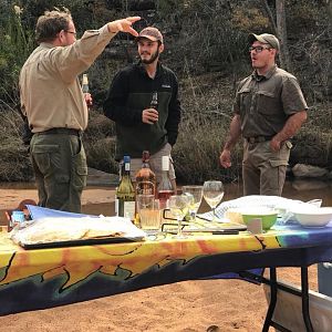 Enjoying Lunch in the bush