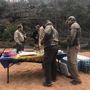 Enjoying Lunch in the bush