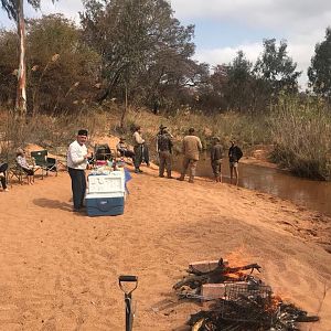 Enjoying Lunch in the bush