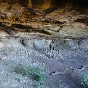 Prehistoric cavern and fireplace