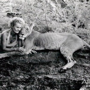 Joy (George Adamson's wife) and Elsa