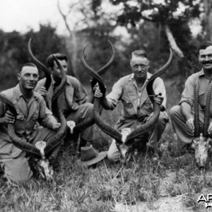 Ernest Hemingway on safari in Tanganyika, 1934