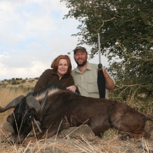 Black Wildebeest hunt in Namibia