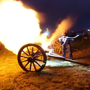 Shooting a front loading black powder canon with self made black powder