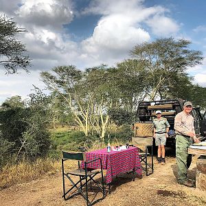 Lunch in the bush after tracking Buffalo all morning