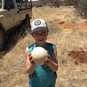 Jeremy with Ostrich egg