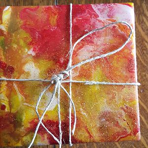 Hand Painted Orange, Red & Yellow Coaster Set