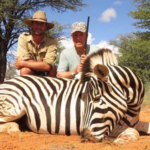 Hunting Burchell's Plain Zebra in Namibia