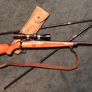 Winchester M52 Rifle & Shooting Sticks