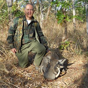 My Father with a Big Warthog Tanzania