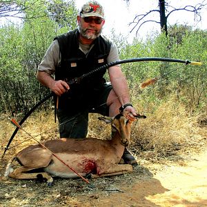 Gemsbok horn bow-hunt impala ewe.