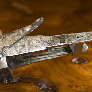 Cape Buffalo Engraving on Double Rifle