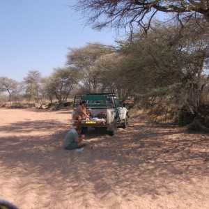 Lunch in a river bed in Namibia